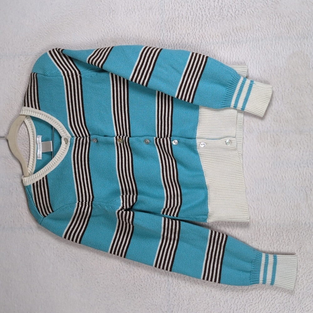Sarah Spencer Women's Blue Knit Grandmacore Cardigan Sweater‎ Size S